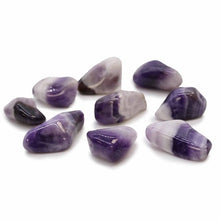 Load image into Gallery viewer, Spiritual wellness stones for home or travel Polished tumble purple Amethyst banded stones 