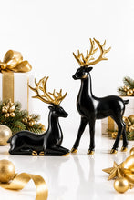 Load image into Gallery viewer, Christmas reindeer figurines for mantel and shelf