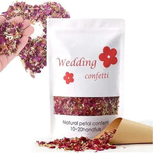 Load image into Gallery viewer, Natural dried rose petal confetti packs for eco-friendly wedding décor