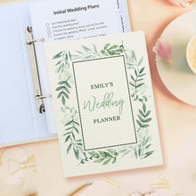 Load image into Gallery viewer, Botanical print wedding planning organizer items.