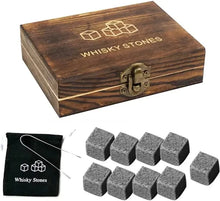 Load image into Gallery viewer, Reusable whiskey ice cubes made of natural granite in gift box