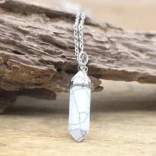 Load image into Gallery viewer, Natural crystal bullet pendant necklace for men