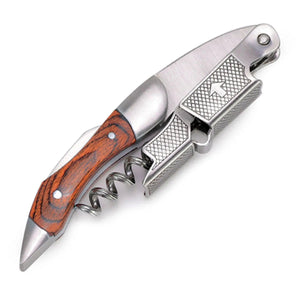 Durable wine bottle opener with ergonomic handle