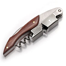 Load image into Gallery viewer, Double hinged corkscrew wine opener with foil cutter