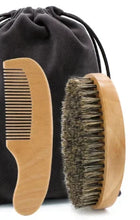 Load image into Gallery viewer, Gift set for men with beard brush and wooden comb