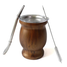 Load image into Gallery viewer, Premium stainless steel Argentine yerba mate gourd for tea lovers