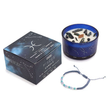 Load image into Gallery viewer, Blue zodiac candle for star sign lovers and meditation