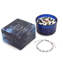 Load image into Gallery viewer, Zodiac sign candle with crystals and aromatherapy scent