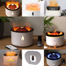 Load image into Gallery viewer, Flame diffuser essential oil humidifier with ultrasonic mist