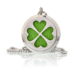 Silver essential oil necklace with diffuser pads for wellness