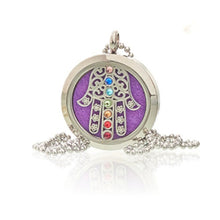 Load image into Gallery viewer, Elegant silver diffuser locket necklace for aromatherapy lovers