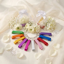 Load image into Gallery viewer, Custom bottle opener keyrings for wedding guests