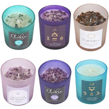 Load image into Gallery viewer, scented candles, soy wax jar candles, soy wax jar candles gifts, candles, magic spell candles, soy wax art tin candles, soybean wax candles, spell candles, crystal chip candles, manifestation candles, protection chip candles, chackra crystal chip candles