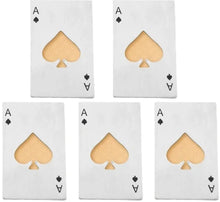 Load image into Gallery viewer, Stainless steel playing card beer opener party favor