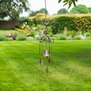 Decorative bamboo wind chime with copper bells for patio