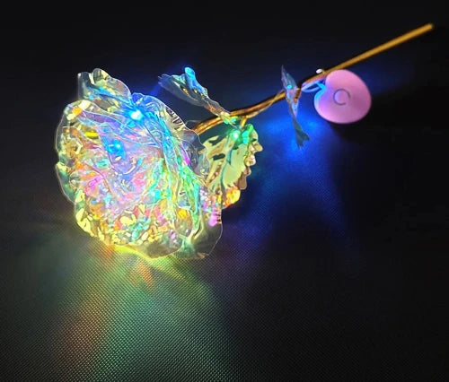 24K gold foil galaxy rose in luxury gift box.