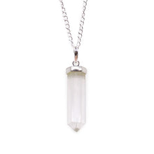 Load image into Gallery viewer, natural-stone-bullet-necklaces-pink-crystal-quartz-bullet-pendants-hexagonal-column-quartz-necklaces-pendants-natural-stone-bullet-pink-crystal-pendant-necklace-bullet-point-crystal-healing hand pendant