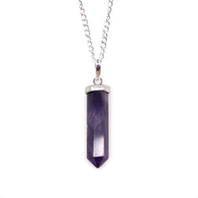 Load image into Gallery viewer, natural-stone-bullet-necklaces-pink-crystal-quartz-bullet-pendants-hexagonal-column-quartz-necklaces-pendants-natural-stone-bullet-pink-crystal-pendant-necklace-bullet-point-crystal-healing hand pendant