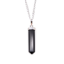 Load image into Gallery viewer, natural-stone-bullet-necklaces-pink-crystal-quartz-bullet-pendants-hexagonal-column-quartz-necklaces-pendants-natural-stone-bullet-pink-crystal-pendant-necklace-bullet-point-crystal-healing hand pendant