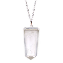 Load image into Gallery viewer, natural-stone-bullet-necklaces-pink-crystal-quartz-bullet-pendants-hexagonal-column-quartz-necklaces-pendants-natural-stone-bullet-pink-crystal-pendant-necklace-bullet-point-crystal-healing hand pendant