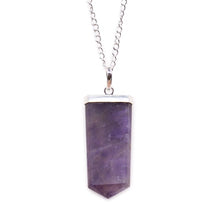 Load image into Gallery viewer, natural-stone-bullet-necklaces-pink-crystal-quartz-bullet-pendants-hexagonal-column-quartz-necklaces-pendants-natural-stone-bullet-pink-crystal-pendant-necklace-bullet-point-crystal-healing hand pendant