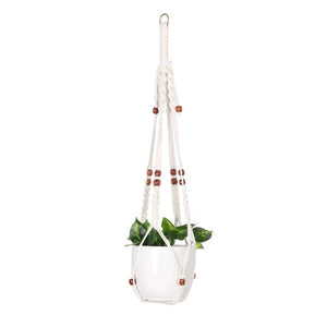 Minimalist cotton rope macrame pot hanger décor