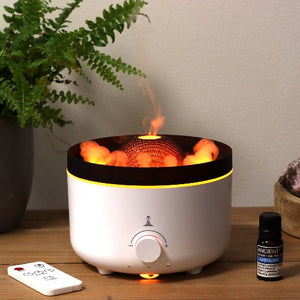 Flame diffuser with essential oils for stress relief and sleep