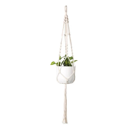 Decorative macrame rope holder for flower pots