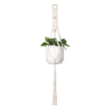 Load image into Gallery viewer, Natural cotton macrame rope pot holder for plants