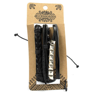 Men's Bracelet Sets ¦ Metal & Leather Bracelet Gift ¦ Super Gift Online