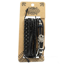 Load image into Gallery viewer, Men&#39;s Bracelet Sets ¦ Metal &amp; Leather Bracelet Gift ¦ Super Gift Online
