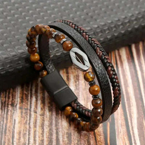 Men's Buckle Leather Multi-Layer Bracelets Gifts For Him