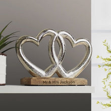 Load image into Gallery viewer, Custom double heart decoration for weddings or anniversaries