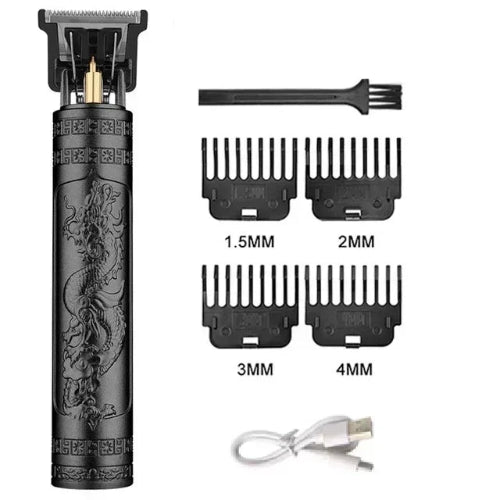 Men’s grooming trimmer with LED display and sharp stainless blades.