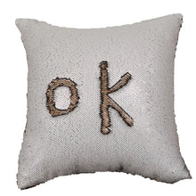 Load image into Gallery viewer, Reversible pillow cover with shiny sequin surface