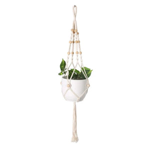 Rustic macrame plant hanger rope design with knots