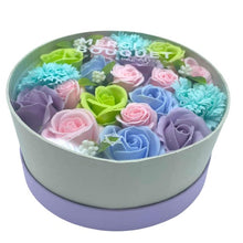 Load image into Gallery viewer, soap flower boxes, soap flower bouquet delivery, soap flower bouquet wholesale, ultra bee soap flowers, luxury soap flowers, handmade soap flowers, soap flower gifts,  colorful soap flower, scented soap flower, spa, aromatherapy spa