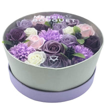 Load image into Gallery viewer, soap flower boxes, soap flower bouquet delivery, soap flower bouquet wholesale, ultra bee soap flowers, luxury soap flowers, handmade soap flowers, soap flower gifts, colorful soap flower, scented soap flower, spa, aromatherapy spa