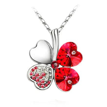 Load image into Gallery viewer, shimmering lucky clover pendant necklace accessory