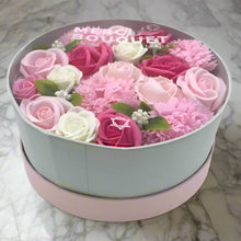 Load image into Gallery viewer, Handmade soap flowers arranged as a romantic floral gift bouquet