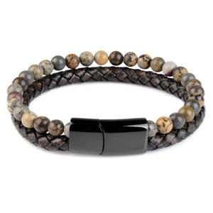 Adjustable leather wristband for him