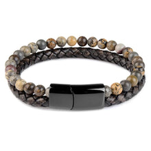 Load image into Gallery viewer, Durable leather bracelet with stainless steel clasp