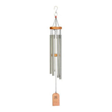 Load image into Gallery viewer, Rustic wood and aluminium wind chime for outdoor home decor