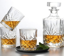 Load image into Gallery viewer, engraved whiskey decanter set-personalized decanter set with box uk-engraved crystal decanter set-whiskey decanter and glass set-personalised decanter-engraved decanter uk