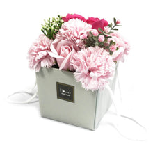 Load image into Gallery viewer, Square soap flower bouquet with elegant packaging