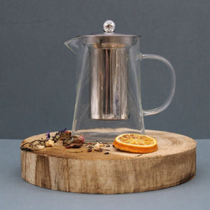 Heat-resistant glass teapot for herbal tea