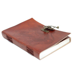 Vintage style leather diary with unlined paper pages