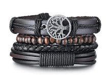 Load image into Gallery viewer,  men’s leather charm bracelet accessory