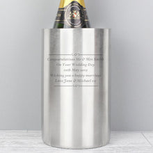 Load image into Gallery viewer, Custom engraved beer and wine bottle chiller gift for him or her