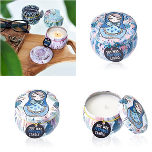  Artistic tin candle jar for home décor and gifting